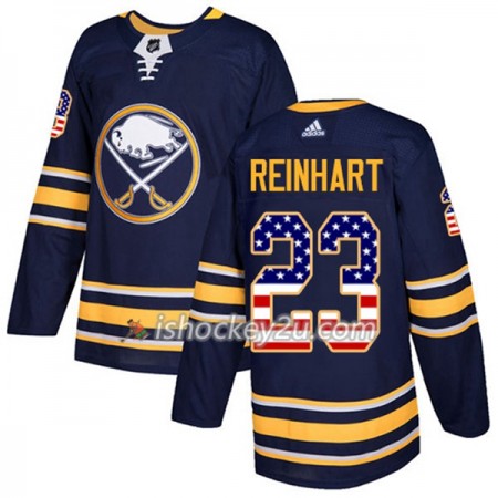 Mænd NHL Buffalo Sabres Trøje Sam Reinhart 23 Adidas 2017-2018 Marine Blå USA Flag Fashion Authentic